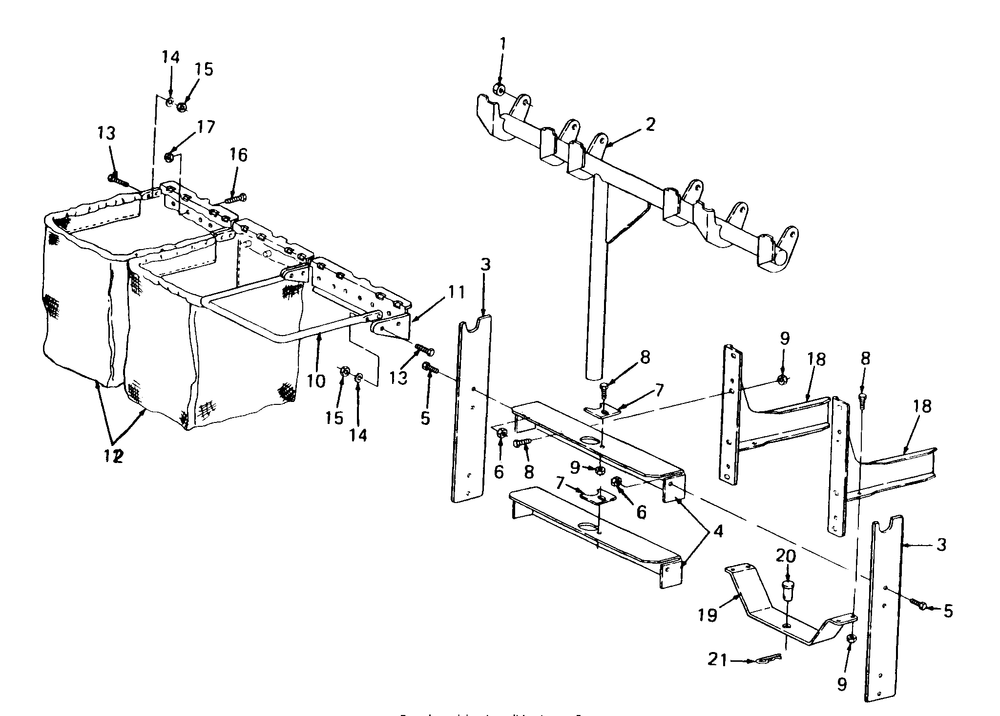 Bag And Support Diagram and Parts List for 292 190100 Cub Cadet Lawn Tractor